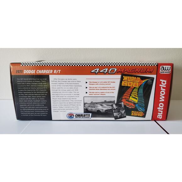 Auto World 1:18 Scale 1971 Dodge Charger R/T 440 Magnum Pace Car NIB - Picture 5 of 9